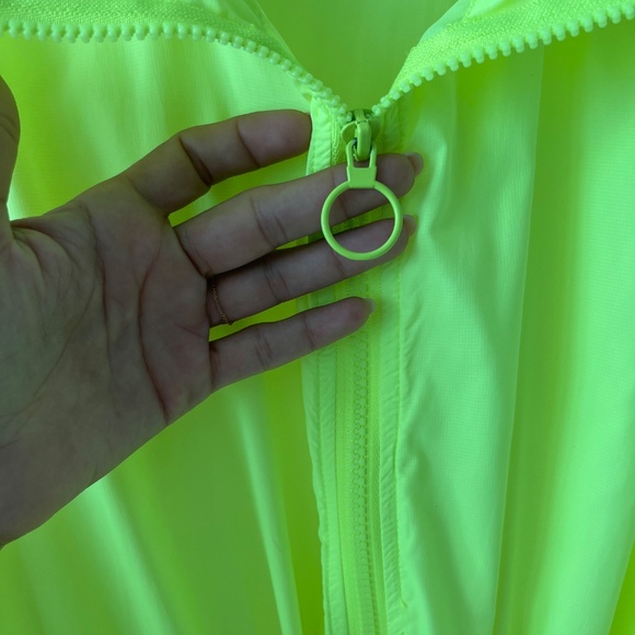 Salty Neon Yellow Longline Zip-Up Windbreaker Jacket – Size S/M - Picture 5 of 14